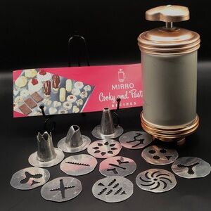 Mirro Copper and Silver Cookie Press Set